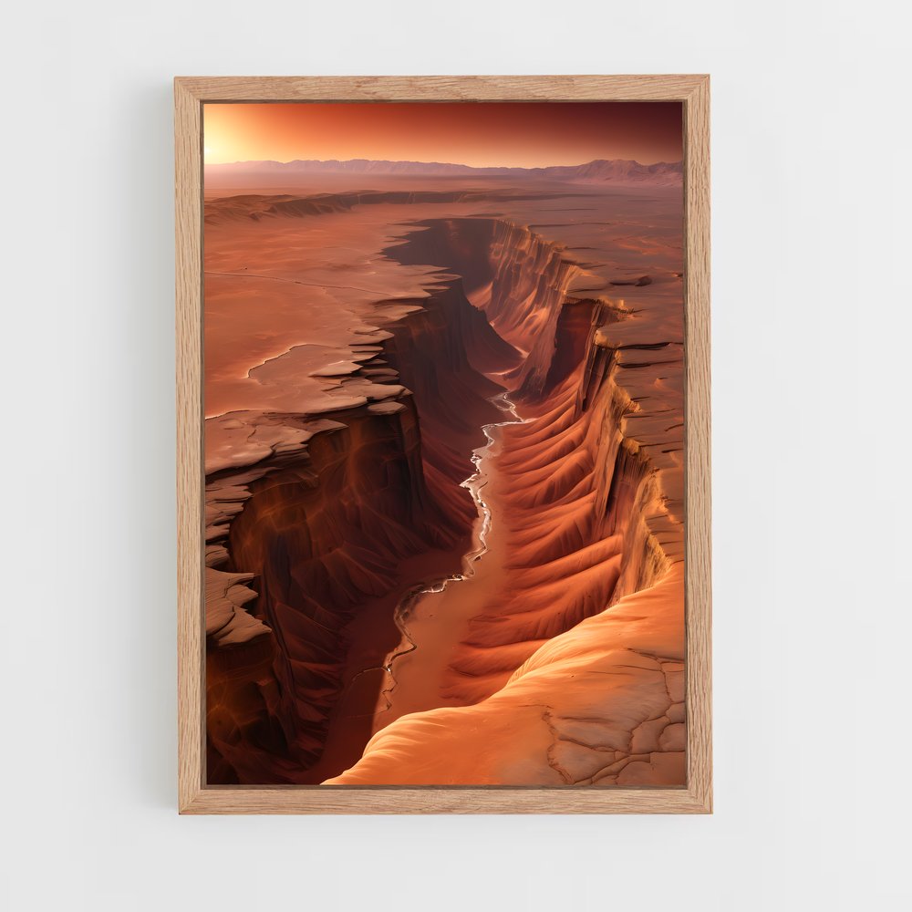 Poster Montagnes Martiennes – affiche Système solaire (vue 4)